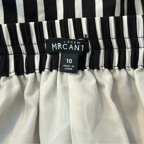 J. Crew Mercantile Womens Size 10 High Waisted Black White Striped Pleated Skirt - Picture 6 of 11